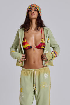 Cleo Sunfade Zip Through Hoodie - M / Green