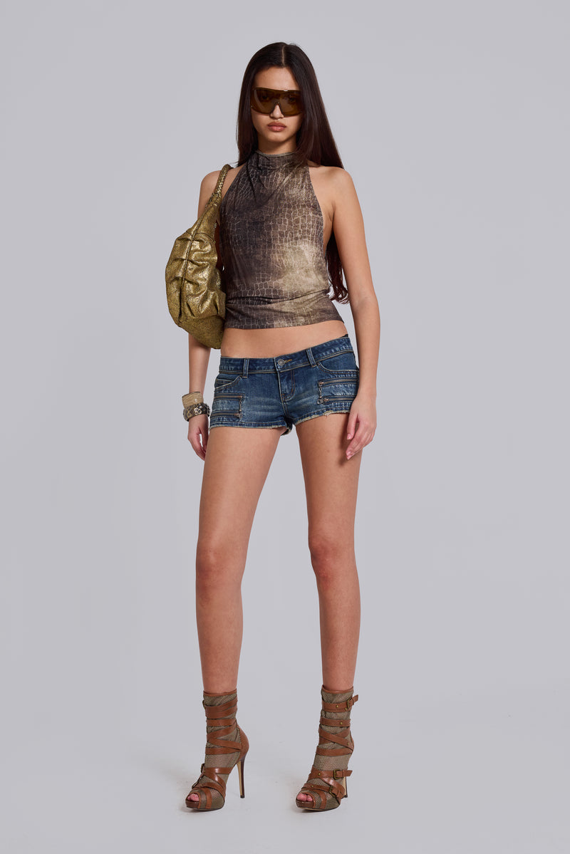 Ardor Mini Denim Shorts in Blue Wash – view 2