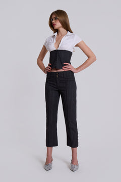 Wednesday Corset Shirt - UK 4 / Blue