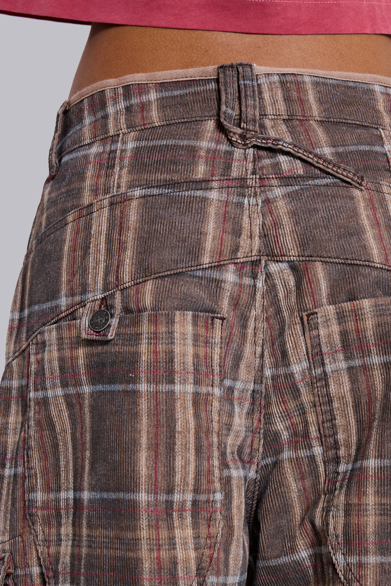 Brown Check Cadet Cargos – view 4
