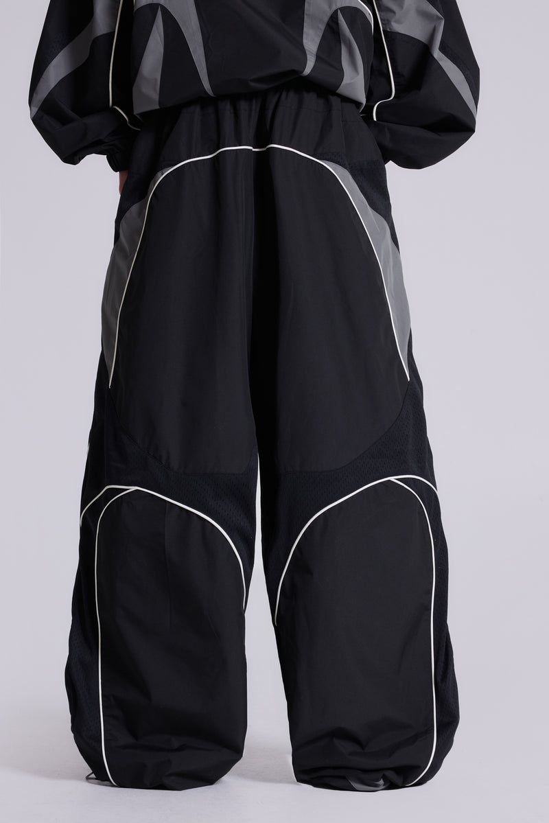 Black Panelled Vapor Joggers