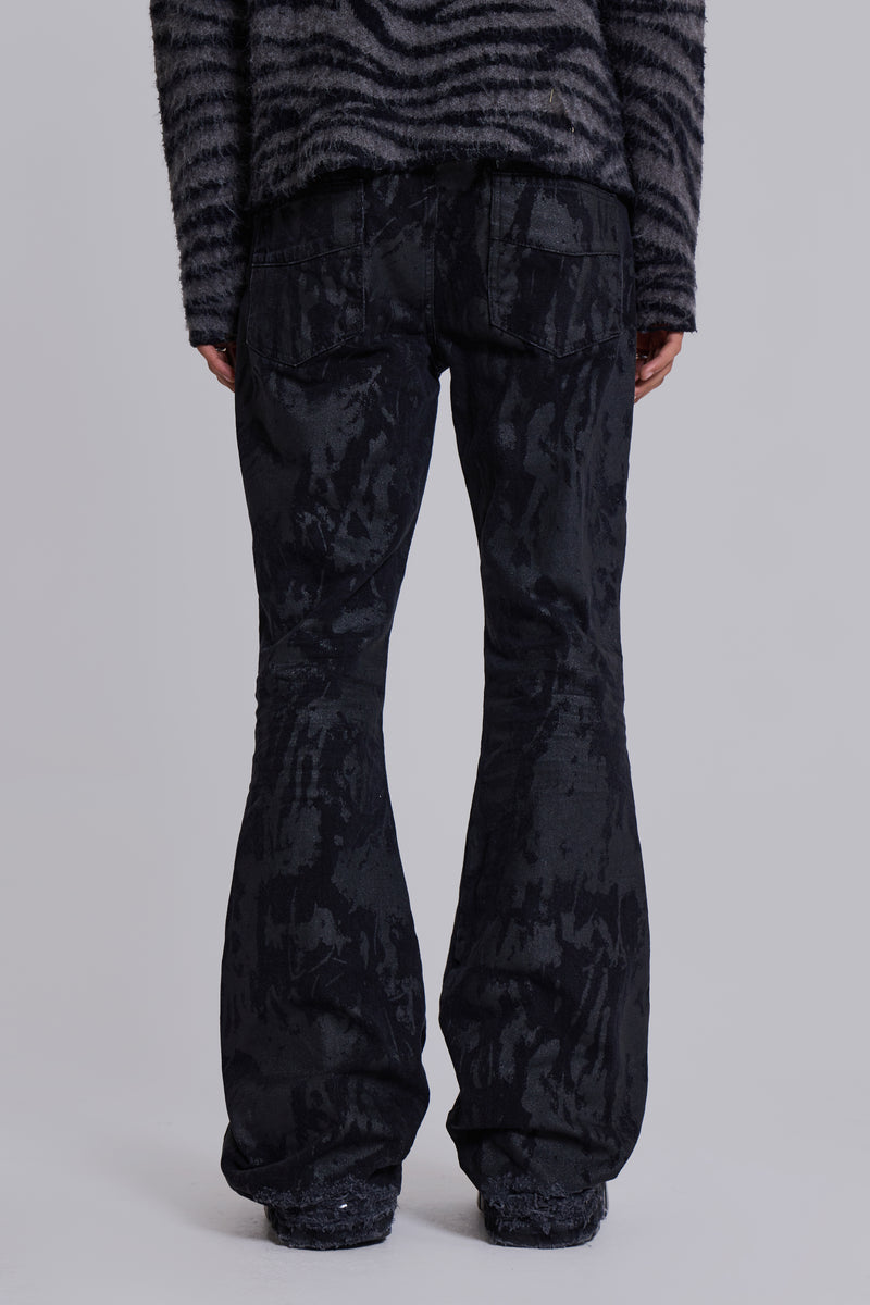 Wax Coated Drift Bootcut Jeans