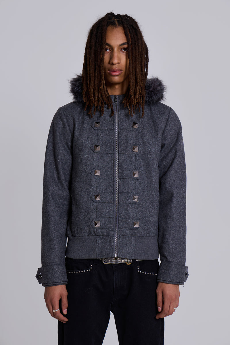 Marl Military Hooded Jacket – view 1