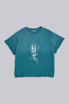 Emblem Cropped T-Shirt in Teal - XS / Teal