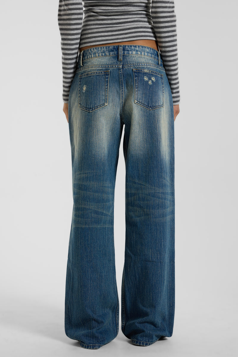 Hunter Loose Straight Leg Jeans in Blue Wash