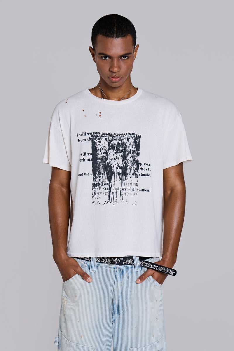 White Etching Cropped T-Shirt – view 6